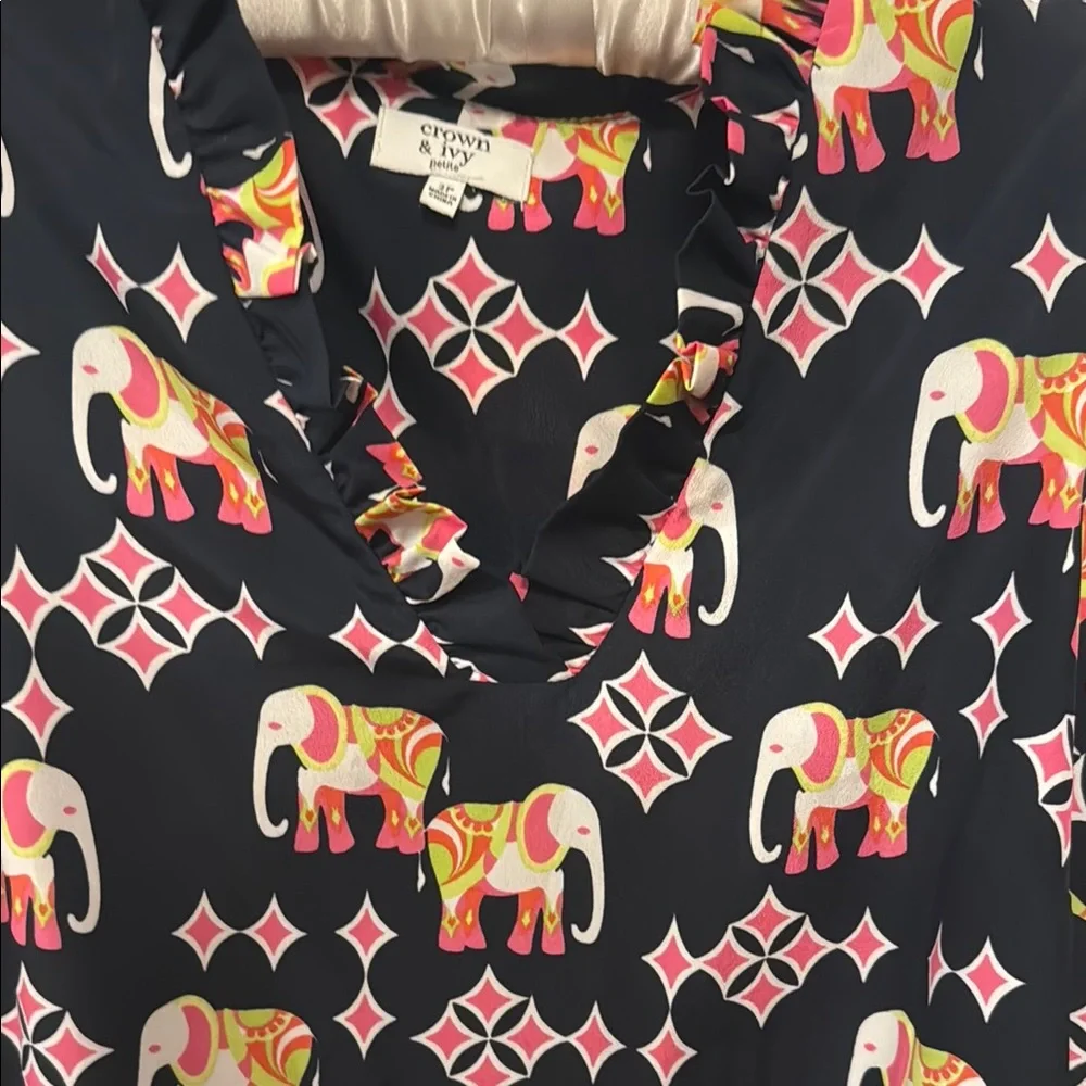 Elephant Print Sleeveless Dress - Picture 4 of 4